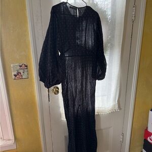DOEN Elegant Black Long Sleeve Dress Sz S